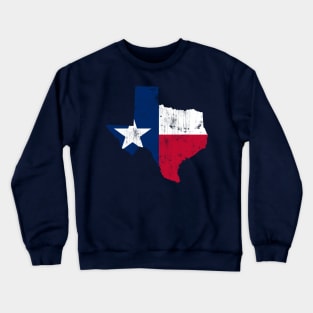 Texas Flag Map Texan Vintage Distressed Fade Crewneck Sweatshirt